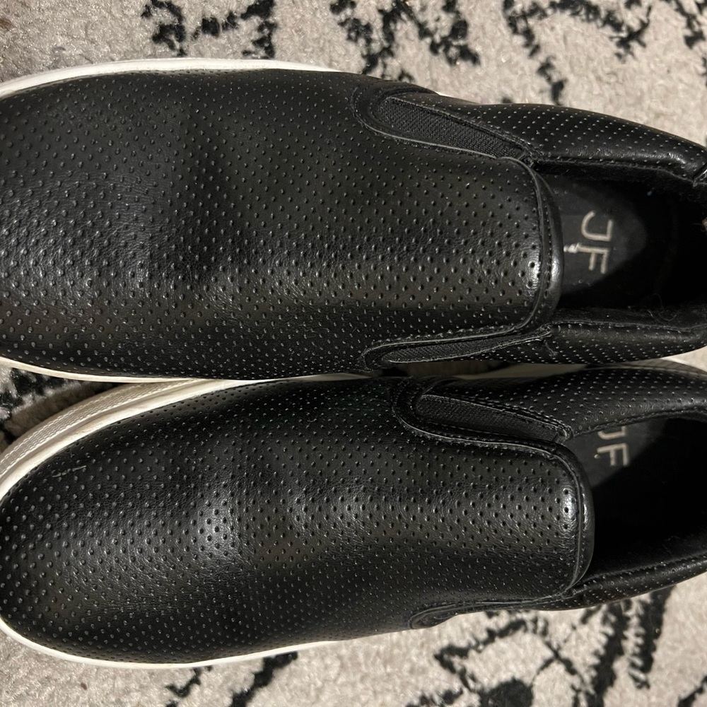 Just Fab black faux leather Slip-On Shoes Size 8.5
